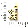Brass Micro Pave Clear Cubic Zirconia Pendants KK-M279-01G-K-3
