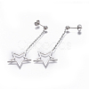 304 Stainless Steel Dangle Stud Earrings EJEW-L230-04-3