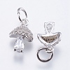 Brass Micro Pave Cubic Zirconia Charms X-RB-I077-25P-RS-2