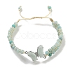 Natural Flower Amazonite Braided Round Bead Bracelets BJEW-K251-06H-2