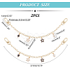 WADORN 2Pcs Brass Cable Chains Purse Strap Extenders FIND-WR0006-66A-2