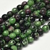 Faceted Round Natural Ruby in Zoisite Bead Strands G-F289-11-5mm-1