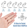 DICOSMETIC 500Pcs 5 Size 304 Stainless Steel Post Stud Earring Settings STAS-DC0014-77-2