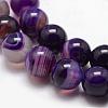 Natural Striped Agate/Banded Agate Bead Strands G-K166-13-10mm-04-3