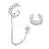 Cubic Zirconia Asymmetrical Earrings EJEW-K088-07P-1