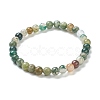 Natural Indian Agate Beaded Stretch Bracelets BJEW-A117-B-46-2