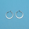 Alloy Flat Huggie Hoop Earrings with Silver Pin for Women EJEW-TAC0015-01S-1