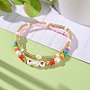 2Pcs 2 Style Glass Seed Stretch Beaded Bracelets Set BJEW-JB07666-2