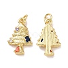 Tree Brass Micro Pave Colorful Cubic Zirconia Pendants KK-G406-32G-2