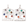 Chakra Natural Tiger Eye & Natural Lapis Lazuli & Natural Carnelian & Synthetic Turquoise & Glass Pendants G-NH0025-02P-1