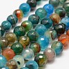 Faceted Natural Agate Beads Strands X-G-F447-8mm-C10-1