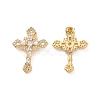 Rack Plating Brass Micro Pave Cubic Zirconia Pendants KK-C008-32G-02-1