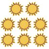 8Pcs Sun Polyester Cloth Embroidery Sew on Appliques PATC-FG0001-88-1