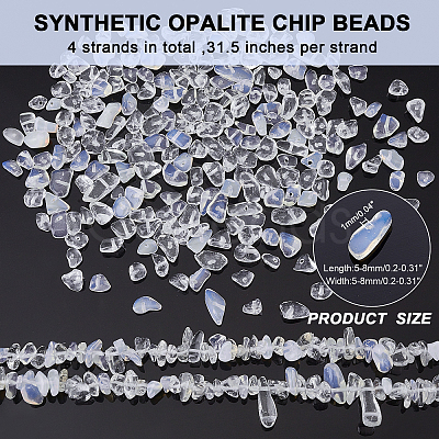 ARRICRAFT Synthetic Opalite Chip Beads Strands G-AR0002-80-1