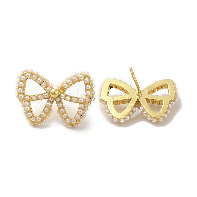 Rack Plating Brass Studs Earrings EJEW-R162-30G-1