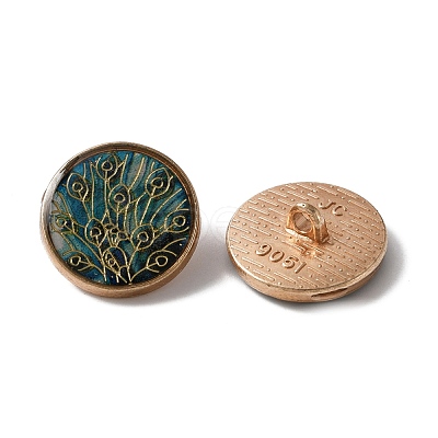 Alloy Enamel Shank Buttons BUTT-WH0015-52B-1