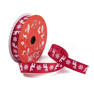 8 Rolls 8 Styles Christmas Printed Polyester Ribbon Sets OCOR-A008-01-1