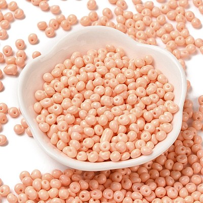 6/0 Opaque Baking Paint Glass Seed Beads SEED-M012-02A-18-1