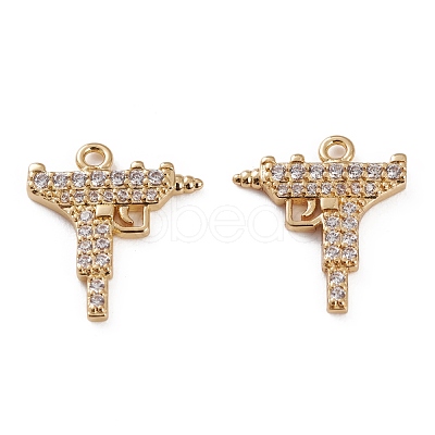 Brass Micro Pave Cubic Zirconia Pendants ZIRC-H115-05-1