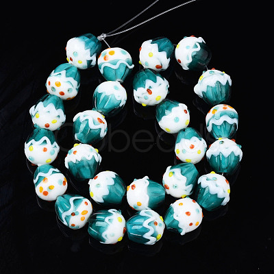 Handmade Bumpy Lampwork Beads Strands LAMP-N021-029-1