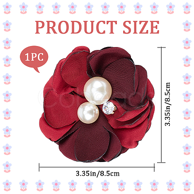 Cloth 3D Flower Brooch Pin JEWB-WH0022-92A-1