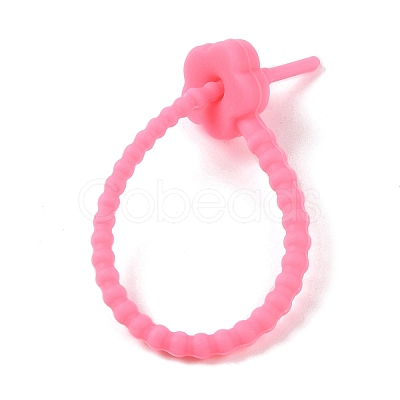 Flower Shape Silicone Cable Zip Ties AJEW-C034-01F-1