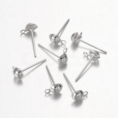 Earring Stud Ear Nail Iron Half Ball Post Earring Findings X-E219-S-1