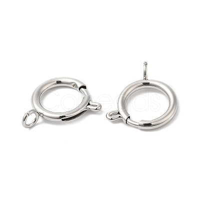 Non-Tarnish 304 Stainless Steel Spring Ring Clasps STAS-Q215-45P-03-1