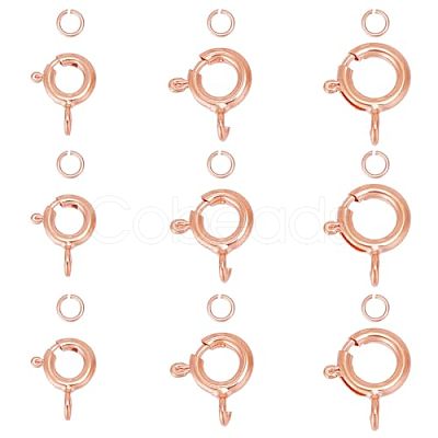 GOMAKERER 925 Sterling Silver Spring Ring Clasps with Open Jump Rings STER-GO0001-04RG-1