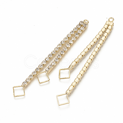 Brass Rhinestone Cup Chain Big Pendants KK-Q735-405G-1