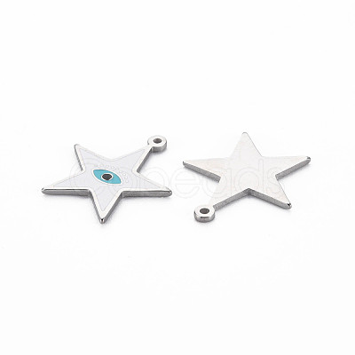 304 Stainless Steel Enamel Pendants STAS-S117-027-1