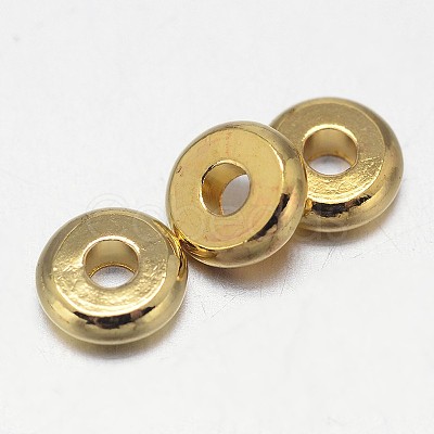 Flat Round Brass Spacer Beads X-KK-L106G-01G-1