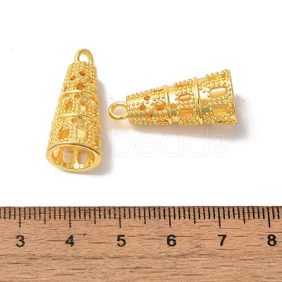 Rack Plating Cone Brass Pendants KK-F873-16G-1