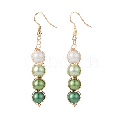 Glass Pearl Dangle Earrings EJEW-JE05035-1