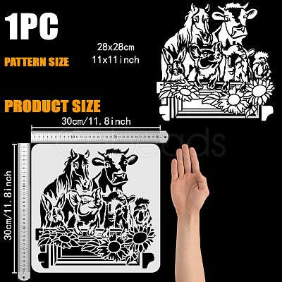 PET Hollow Out Drawing Painting Stencils DIY-WH0391-0783-1