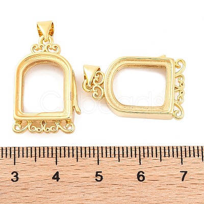 Rack Plating Brass Locket Pendants KK-F874-01G-16-1