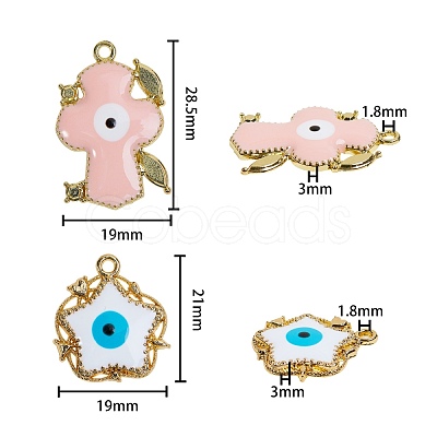 22Pcs 11 Styles Alloy Enamel Pendants sgENAM-SZ0001-39LG-1