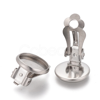 Tarnish Resistant 304 Stainless Steel Clip-on Earring Setting STAS-P249-23E-P-1