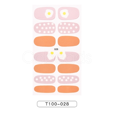 Full Cover Strawberry Flower Nail Stickers MRMJ-T100-028-1