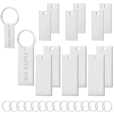 BENECREAT DIY Stamping Blank Tag Keychain Making Kit DIY-BC0009-42-1