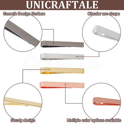 Unicraftale 8Pcs 4 Colors Brass Collar Tie Clips for Men DIY-UN0056-11-1