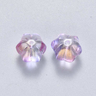 Two Tone Transparent Spray Painted Glass Beads GLAA-S190-005B-02-1