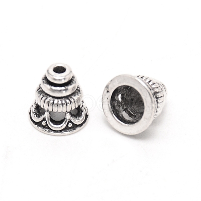 Tibetan Style Alloy Bead Cones FIND-WH0100-36AS-1