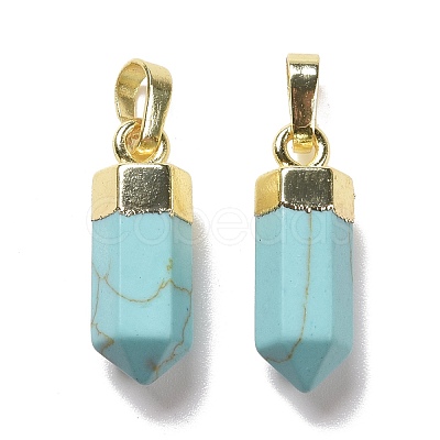 Synthetic Turquoise Pointed Pendants G-G737-08J-G-1