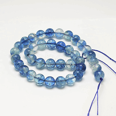 Dyed Round Natural Crackle Quartz Beads Strands G-K084-8mm-03A-1