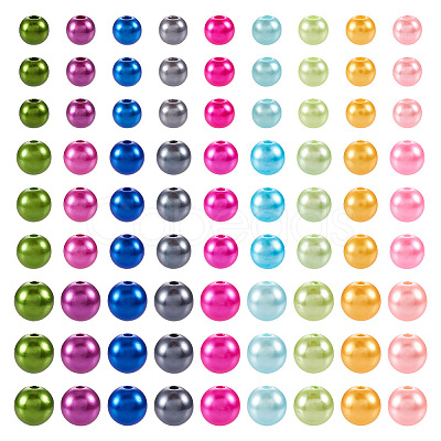 Pandahall 540Pcs 27 Style Spray Painted ABS Plastic Imitation Pearl Beads OACR-TA0001-18-1