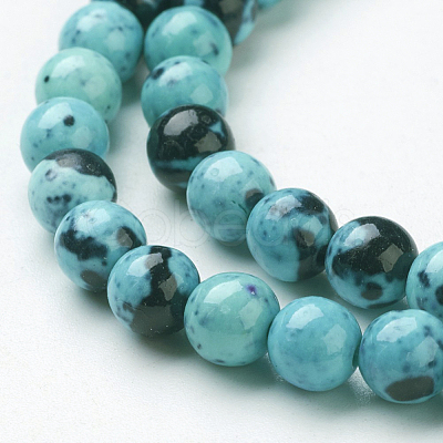 Synthetic Ocean White Jade Bead Strands X-G-J350-10mm-07-1