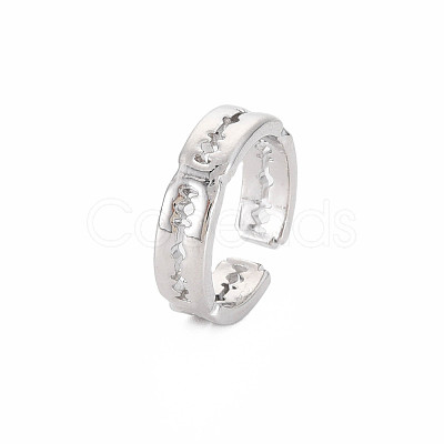 Alloy Open Cuff Ring RJEW-N029-104P-1