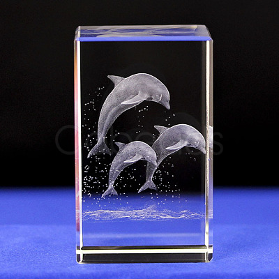 3D Laser Engraving Animal Glass Figurine DJEW-R013-01F-1