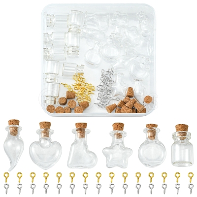 DIY Wish Bottle Pendant Making Kit DIY-FS0003-76-1